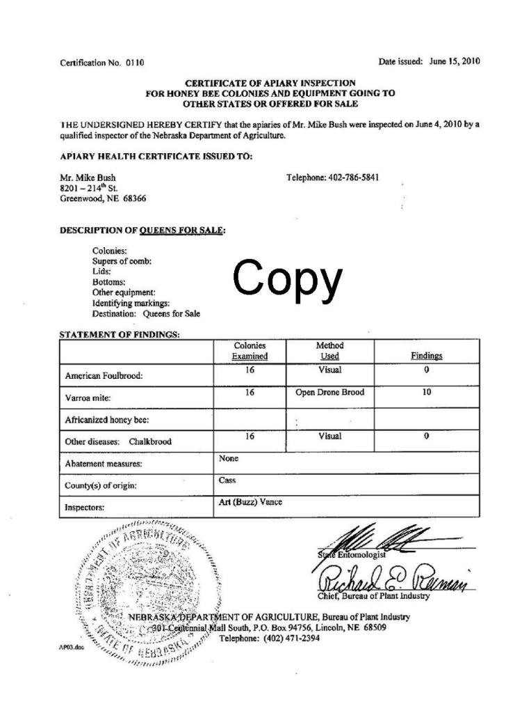 2010 Certificate