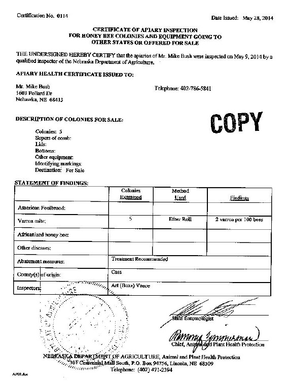 2014 Certificate
